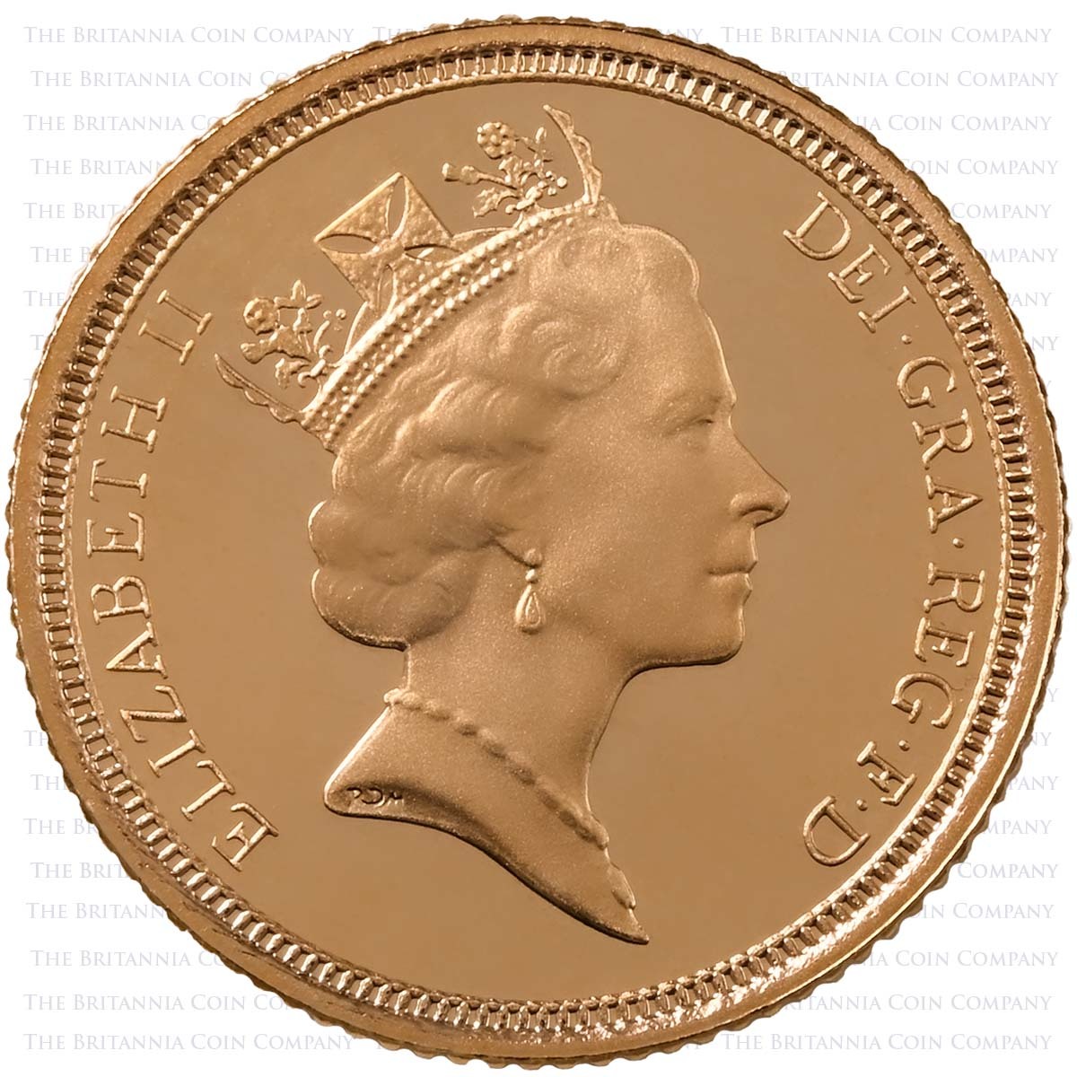 1997 Elizabeth II Gold Proof Half Sovereign Obverse