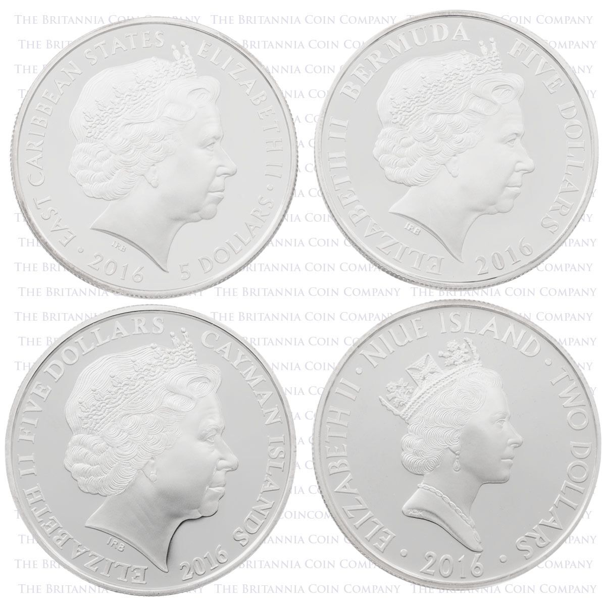 QU90SET 2016 Queen's 90th Birthday Silver Proof Coin Set Obverses