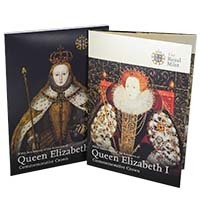2008 Queen Elizabeth I Accession Anniversary Five Pound Crown Brilliant Uncirculated Coin In Folder Thumbnail
