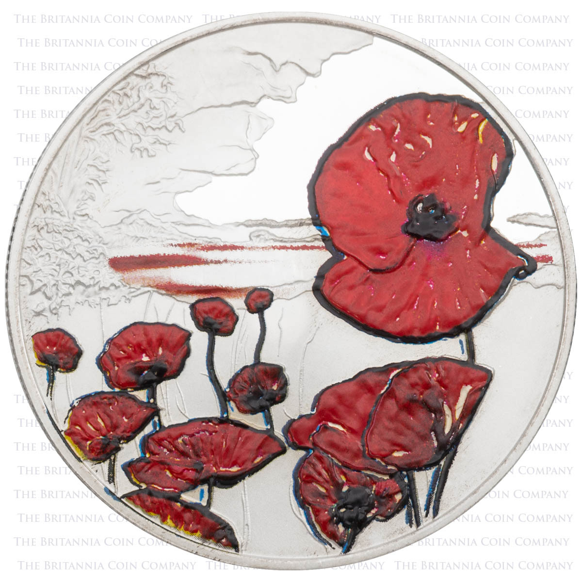 RD15SP 2015 Remembrance Day Five Pound Coloured Silver Proof Alderney Coin reverse design