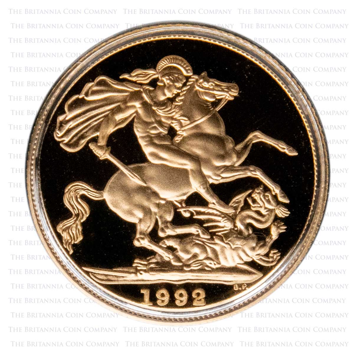 1992 Proof Gold Sovereign Reverse