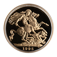 1995 Proof Gold Sovereign Reverse Thumbnail