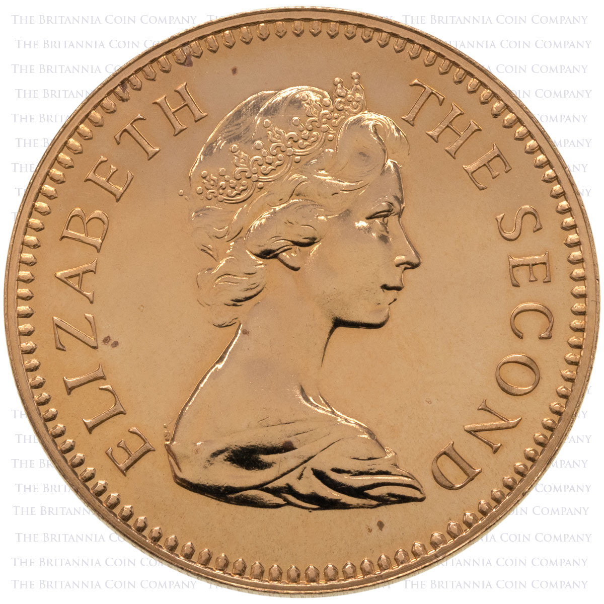1966 Rhodesia Five Pound Gold Proof Coin Obverse