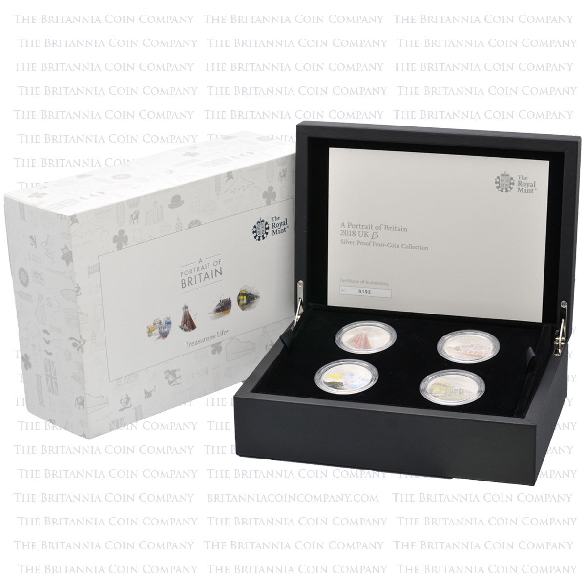 UK18POBS 2018 Portrait Of Britain £5 Crown Silver Proof Set Boxed