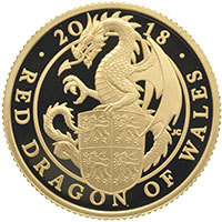 2018 Queen’s Beasts Red Dragon of Wales 1/4 Ounce Gold Proof Thumbnail