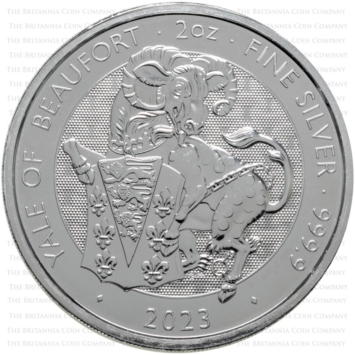 2023 Tudor Beasts Yale Of Beaufort Two Ounce Silver Bullion Coin Reverse