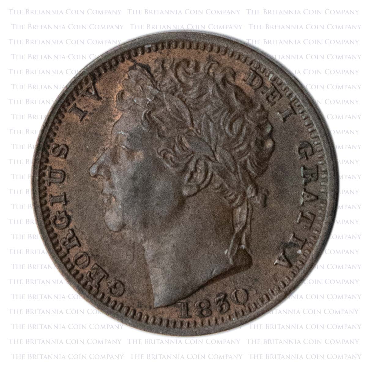 1830 George IV Copper Half Farthing Ceylon Obverse
