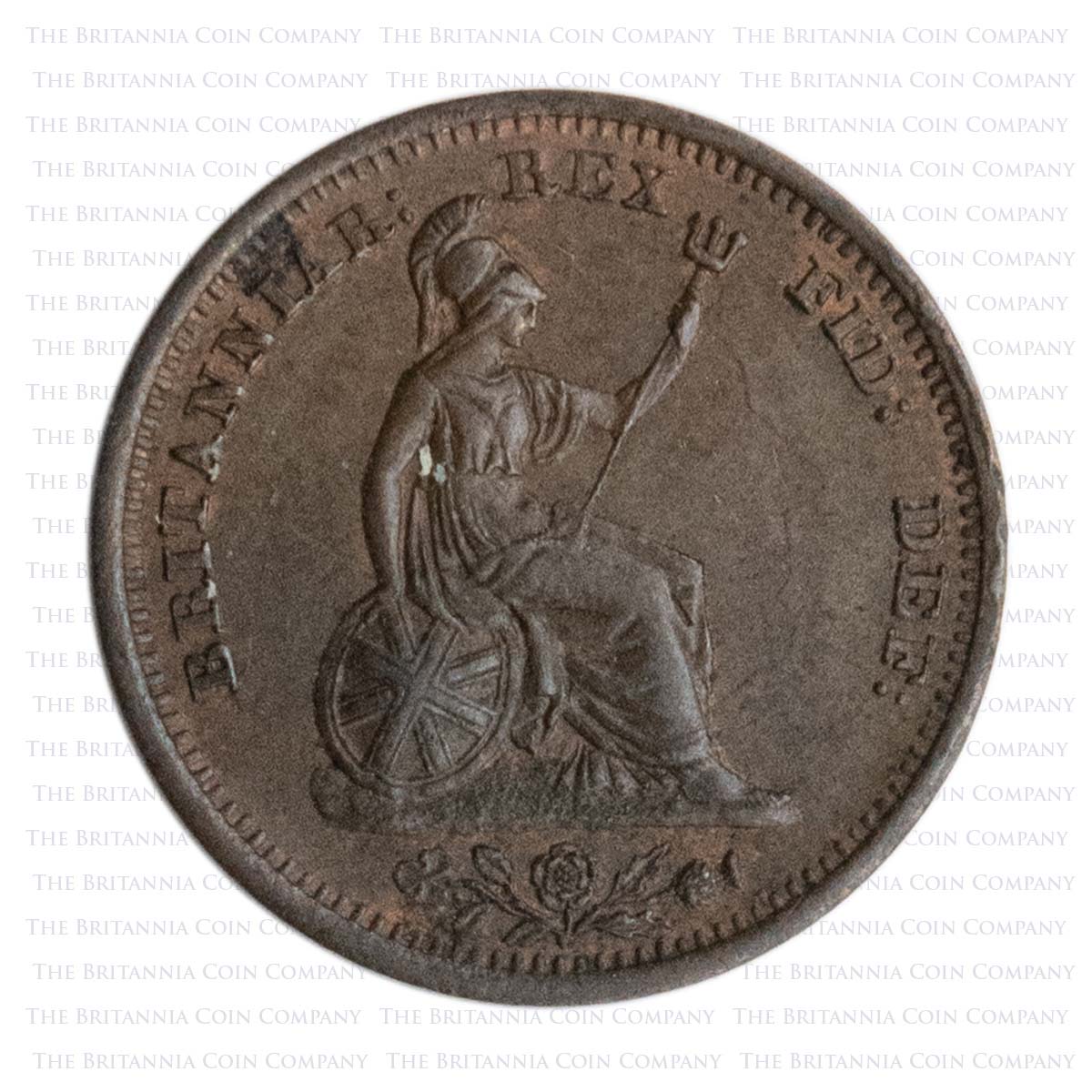 1830 George IV Copper Half Farthing Ceylon Reverse