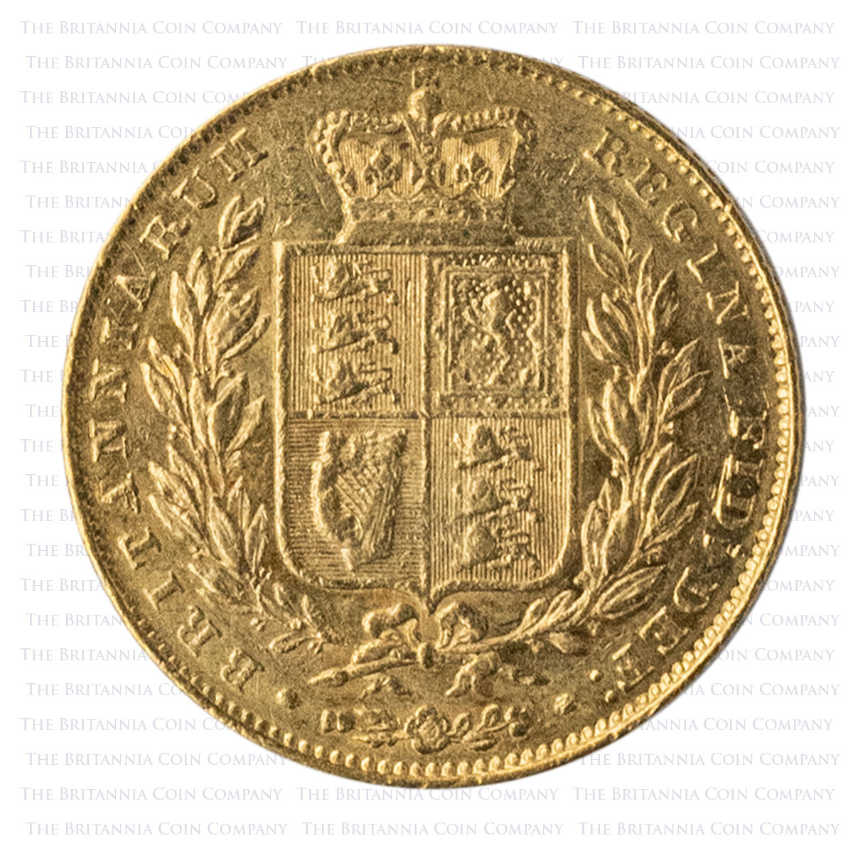 1846 Queen Victoria Gold Full Sovereign Young Head Shield Back Reverse