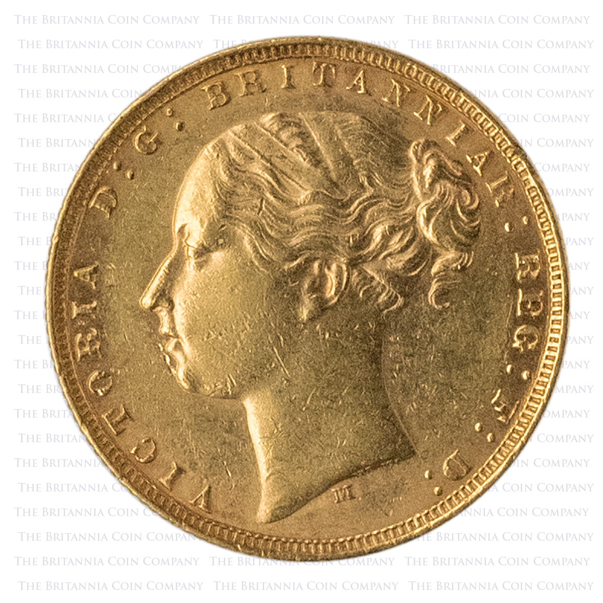 1873 Queen Victoria Gold Full Sovereign Young Head St George Melbourne Mint Australia Obverse