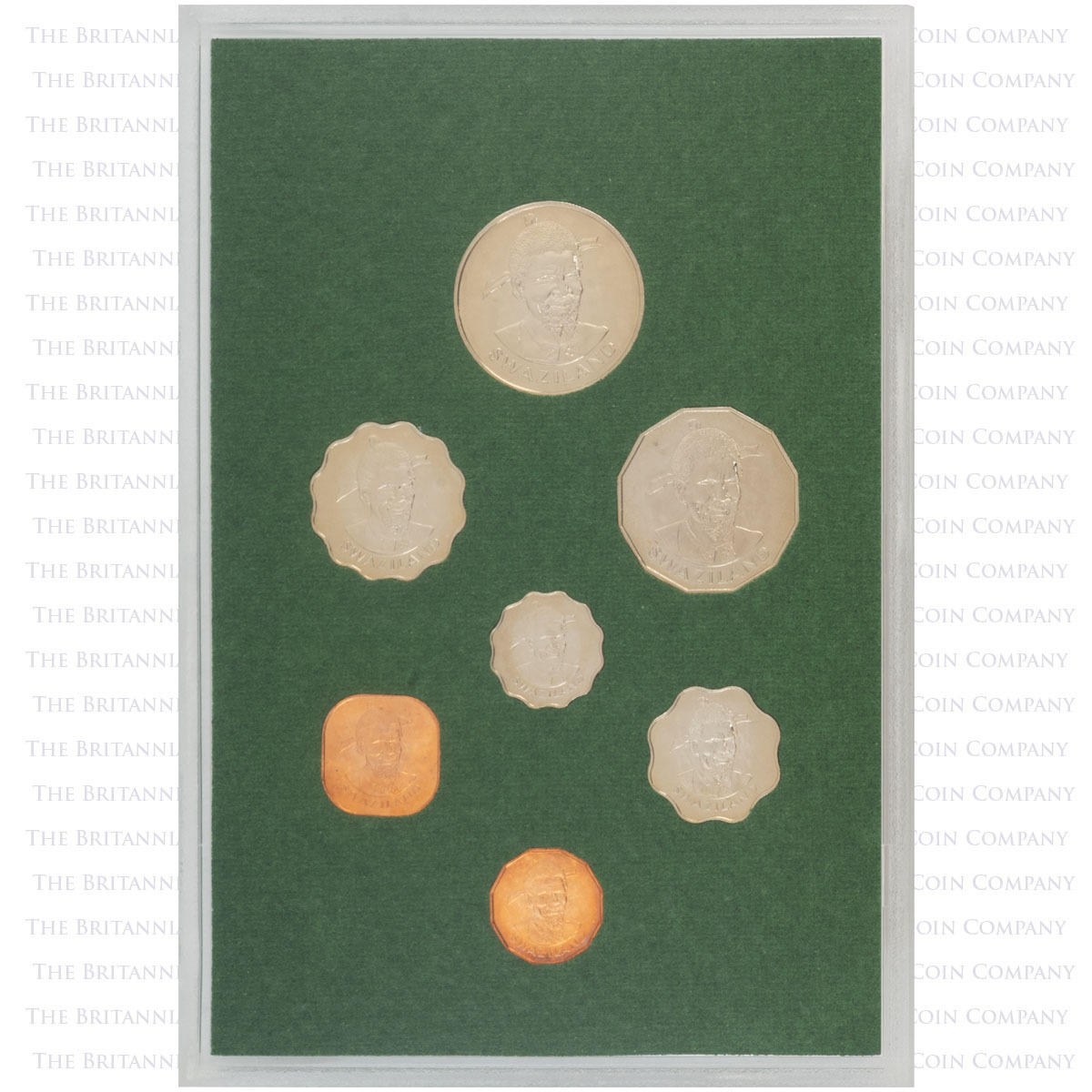 Obverse of SZ74PS 1974 Swaziland Proof Annual Coin Set
