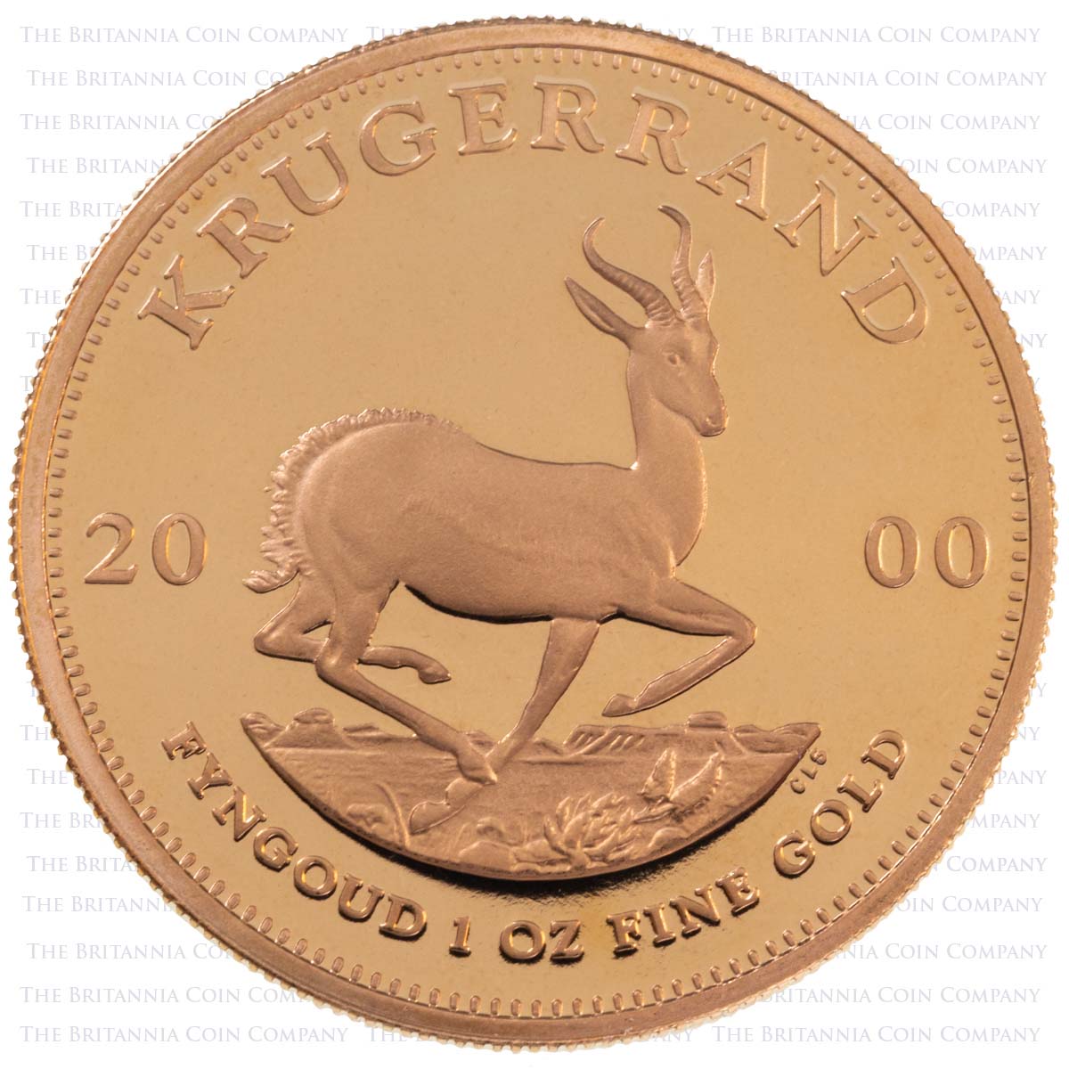 2000 South Africa Krugerrand One Ounce Gold Proof Coin Reverse