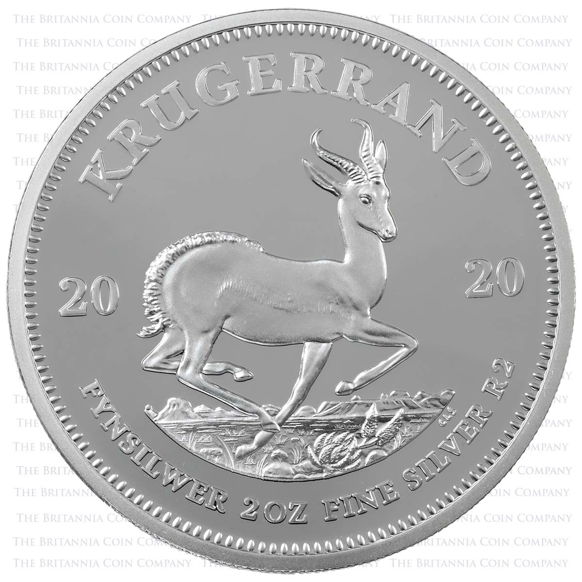 2020 South Africa Krugerrand 2 Ounce Silver Proof Reverse