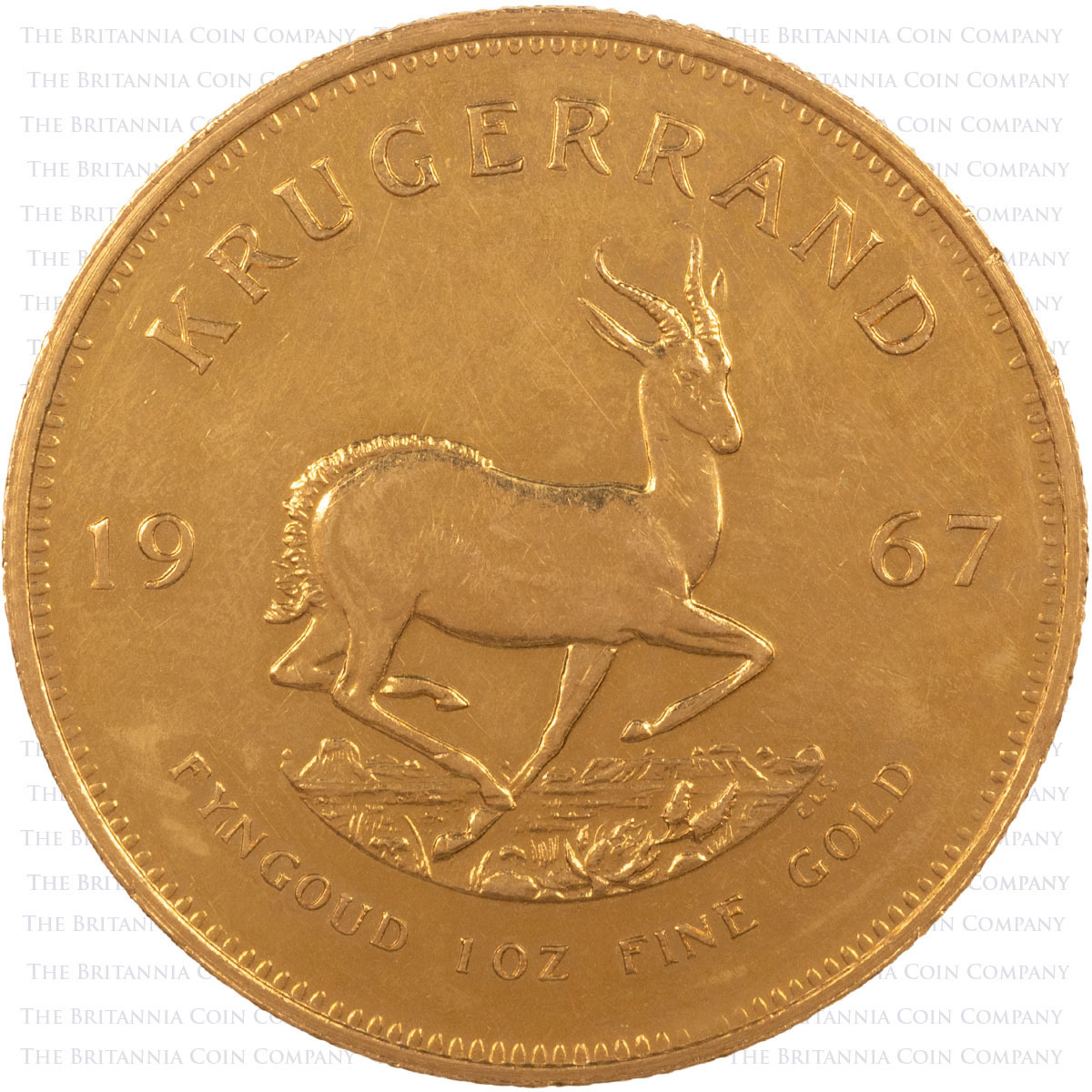 1967 Krugerrand One Ounce Gold South African Coin Reverse
