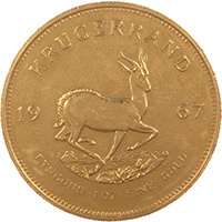 1967 Krugerrand One Ounce Gold South African Coin Thumbnail