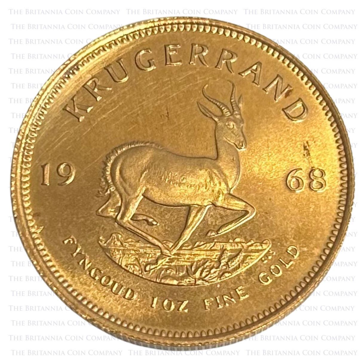 SA68KR1G 1968 South Africa Krugerrand One Ounce Gold Bullion Coin Reverse
