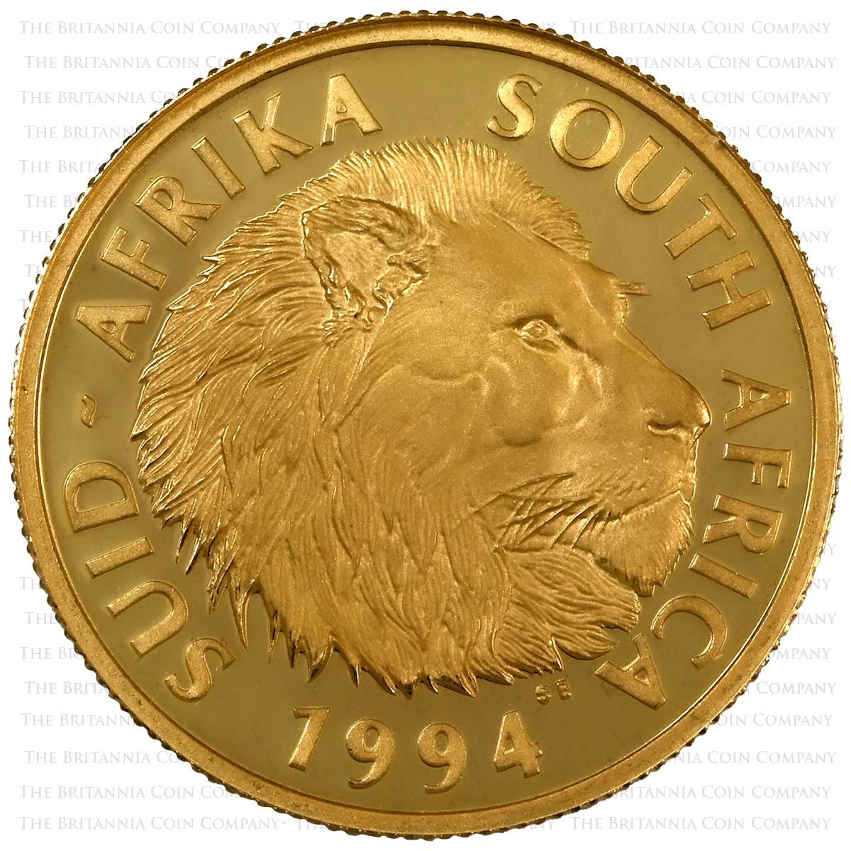 1994 South Africa Natura Lion Half Ounce Gold Proof Obverse