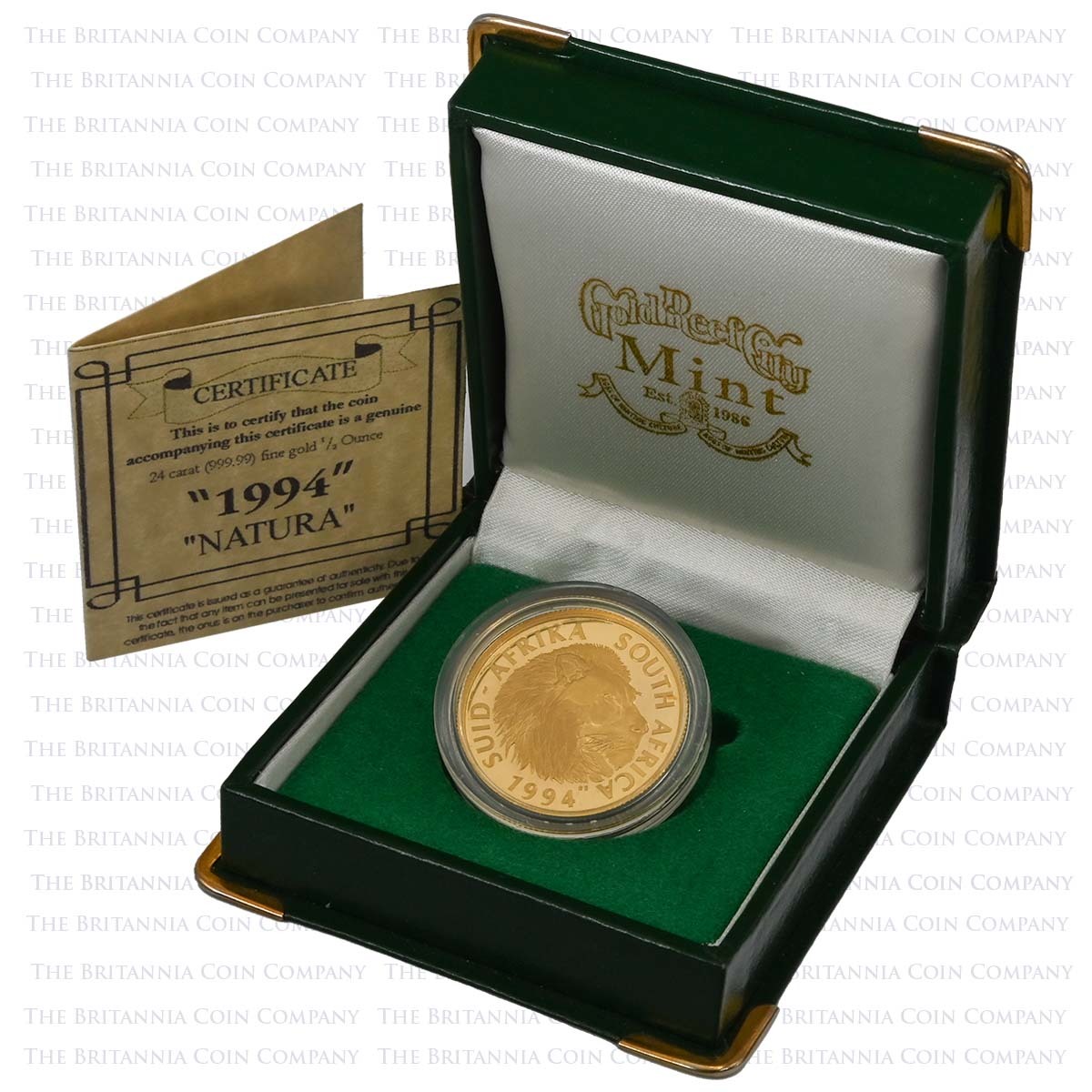 1994 South Africa Natura Lion Half Ounce Gold Proof Boxed