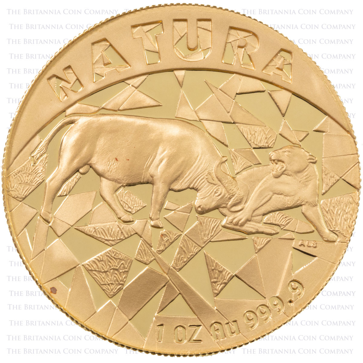 1994-1998 South Africa Natura One Ounce Gold Proof Big Five Coin Set 1997 Buffalo Reverse