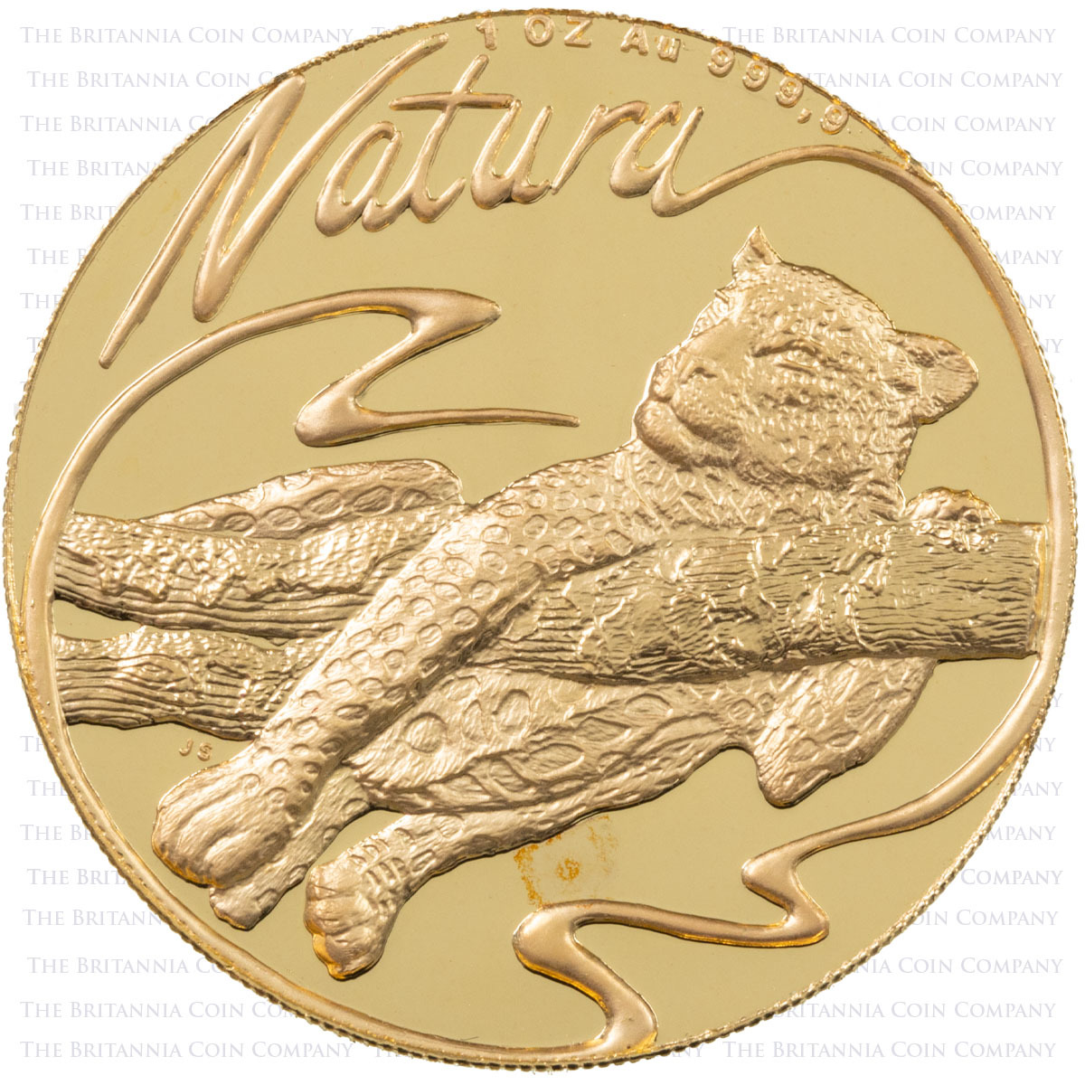 1994-1998 South Africa Natura One Ounce Gold Proof Big Five Coin Set 1998 Cheetah Reverse
