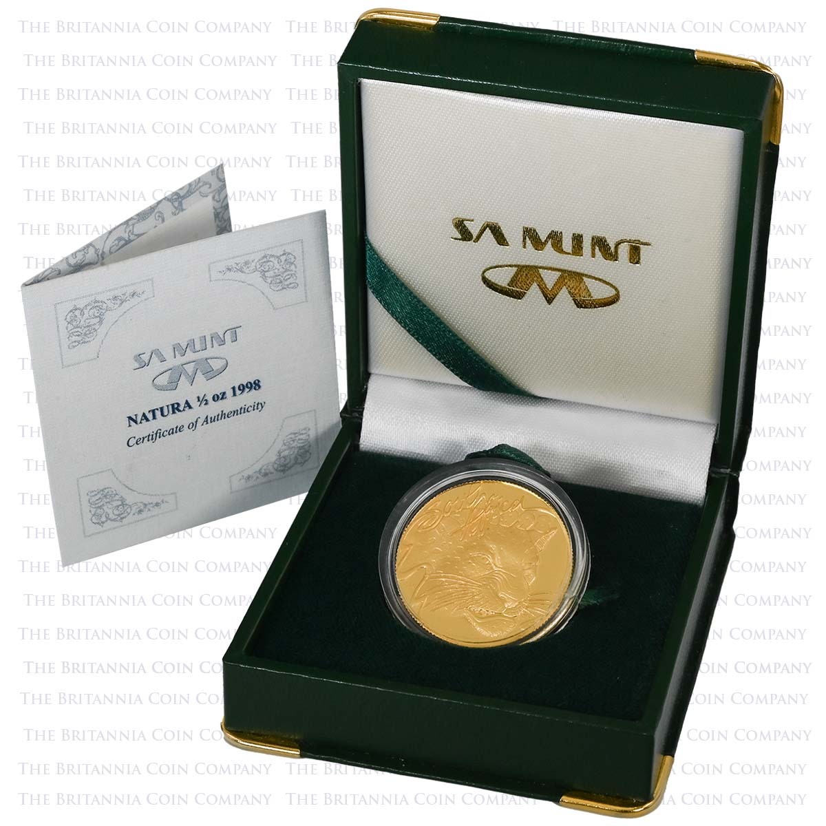 1998 South Africa Natura Leopard Half Ounce Gold Proof Obverse