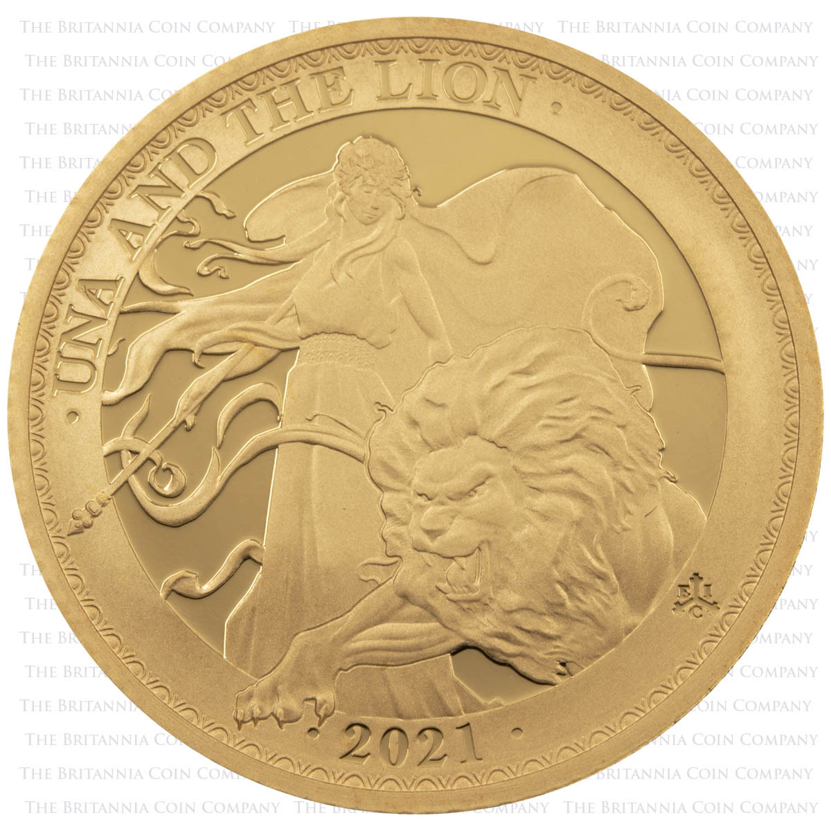 2021 Una And The Lion Quarter Ounce Gold Proof St Helena Coin Reverse