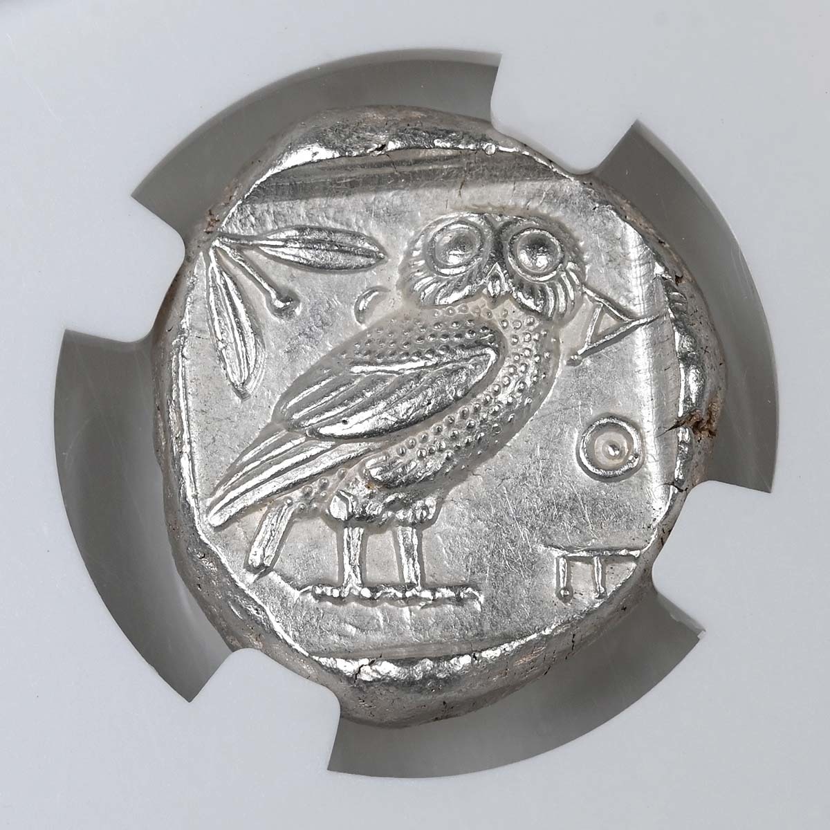 455-440 BC Attica Athens Owl Silver Tetradrachm NGC MS Reverse