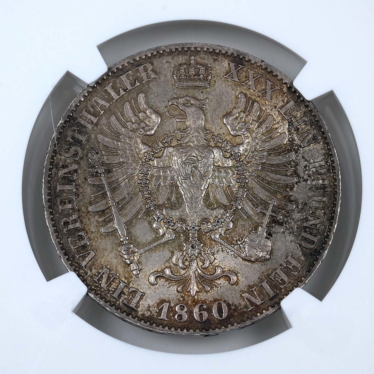 1860 A Prussia Friedrich Wilhelm IV Silver Thaler NGC MS 63+ Reverse