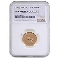 1966 Rhodesia Gold £1 PF 67 Ultra Cameo Thumbnail