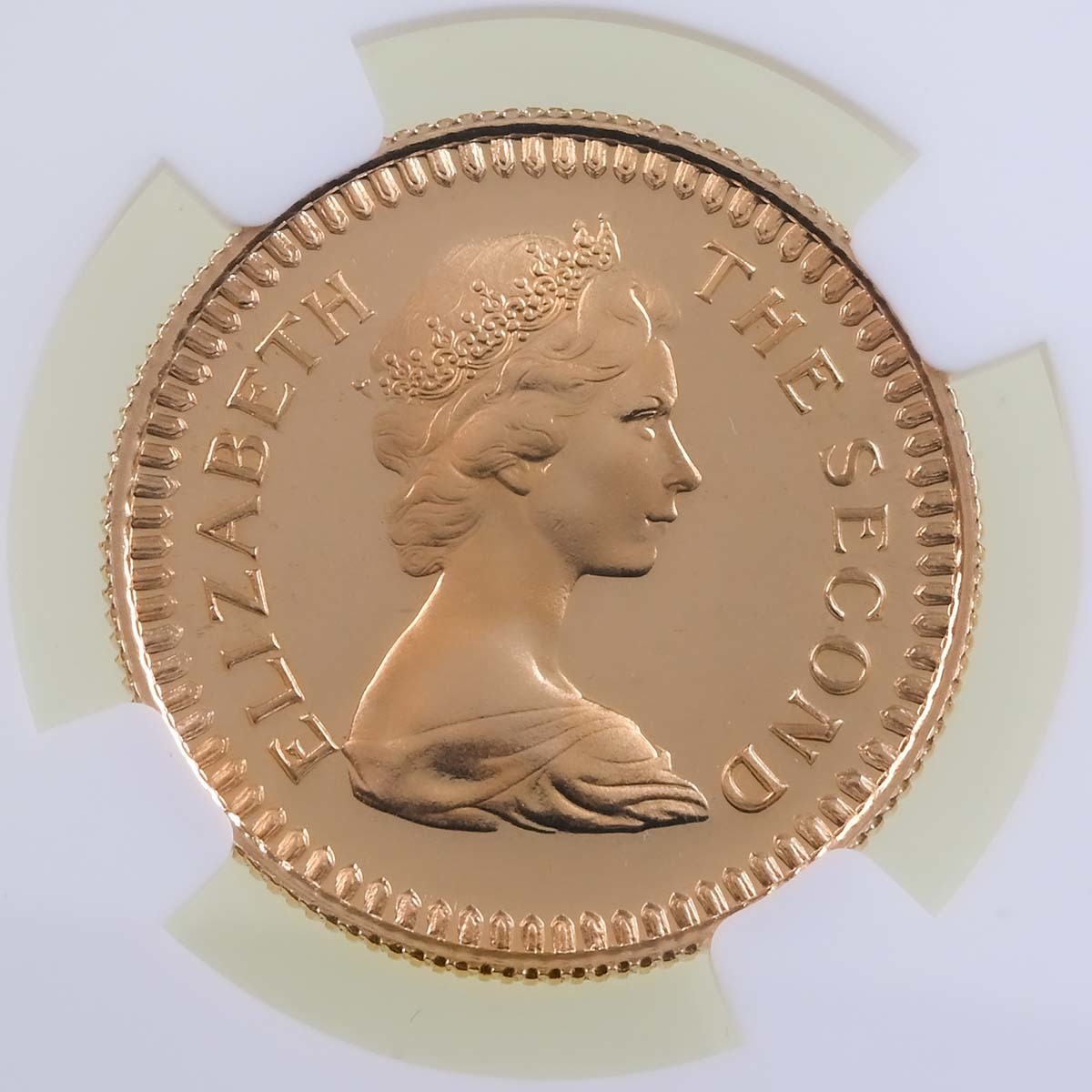 1966 Rhodesia Gold £1 PF 67 Ultra Cameo Obverse