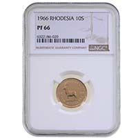 1966 Rhodesia Gold 10 Shillings PF 66 Thumbnail