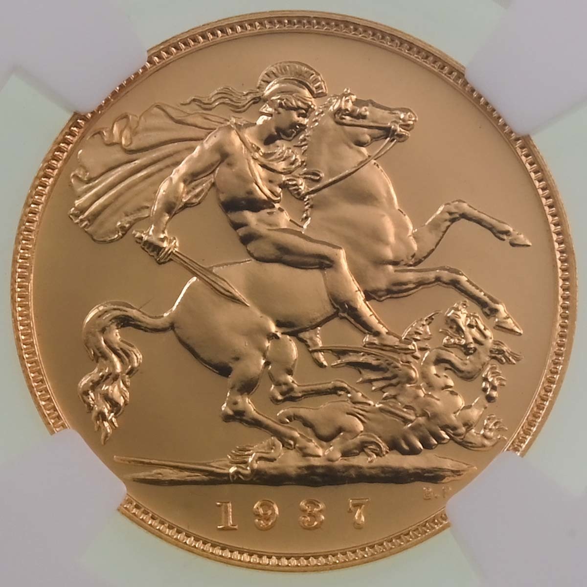 1937 George VI Gold Proof Half Sovereign Coin NGC Graded PF 65 Reverse