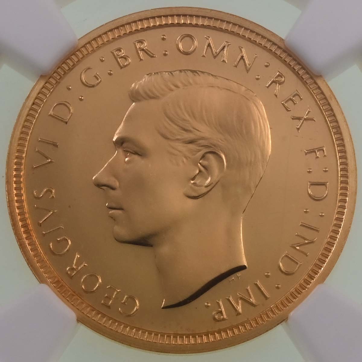 1937 George VI Gold Proof Half Sovereign Coin NGC Graded PF 65 Obverse