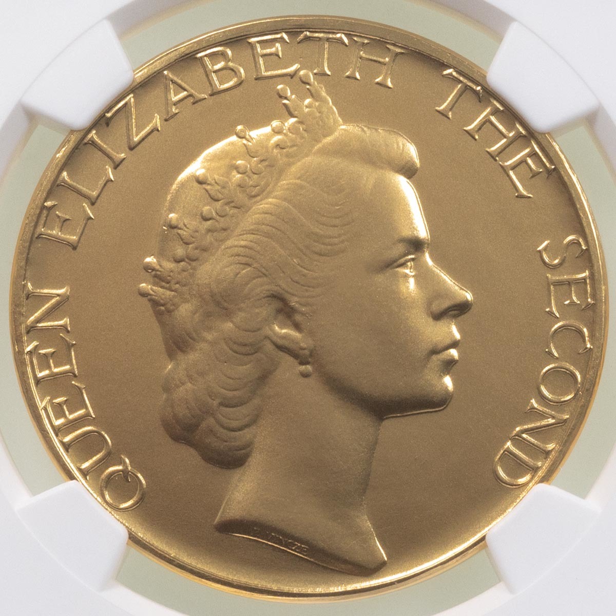 1953 Queen Elizabeth II Gold Coronation Medal Paul Vincze NGC Graded MS 63 Obverse