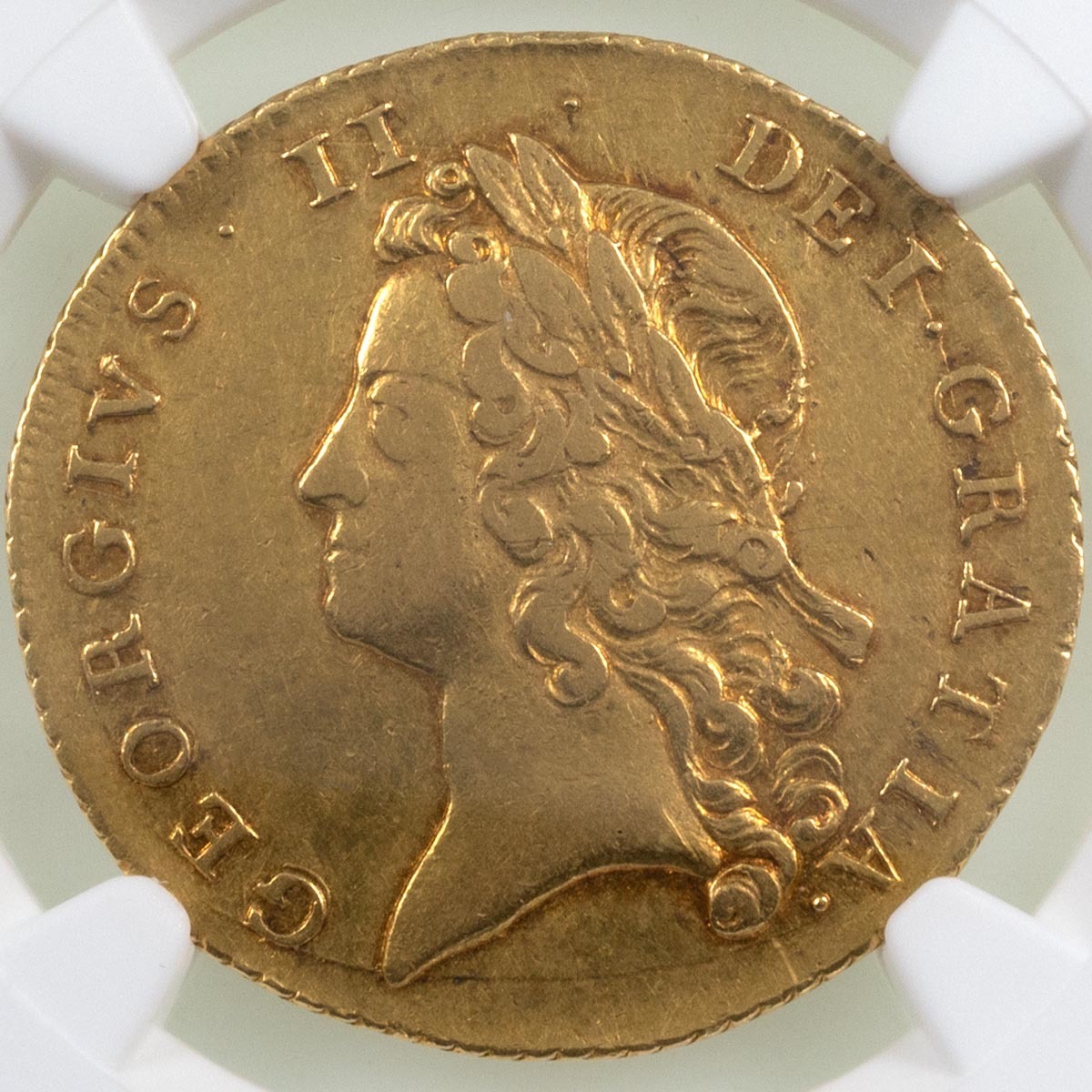 1738 George II Gold Two Guineas NGC XF 45