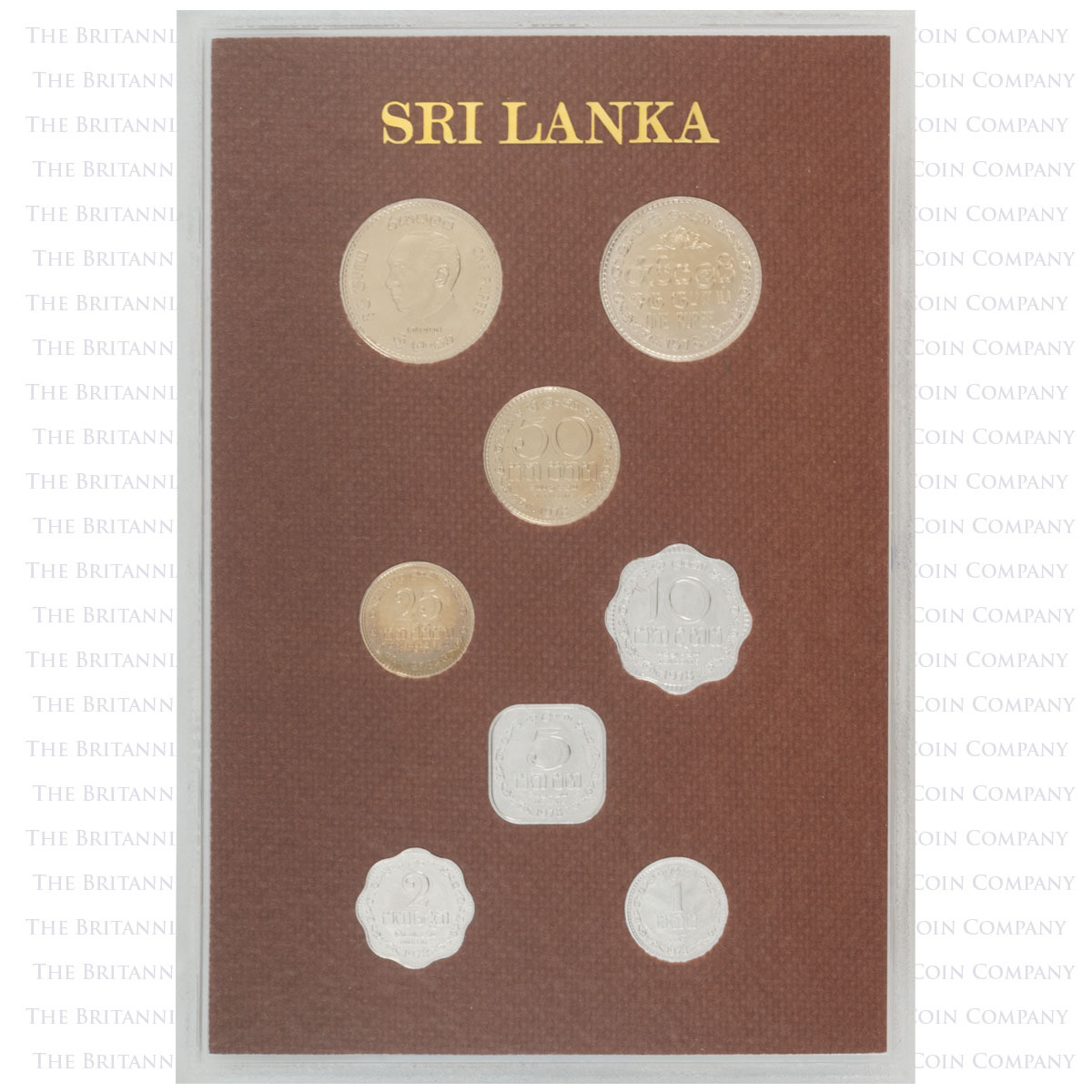 SR78PS 1978 Sri Lanka Proof Annual Coin Set reverse of the set