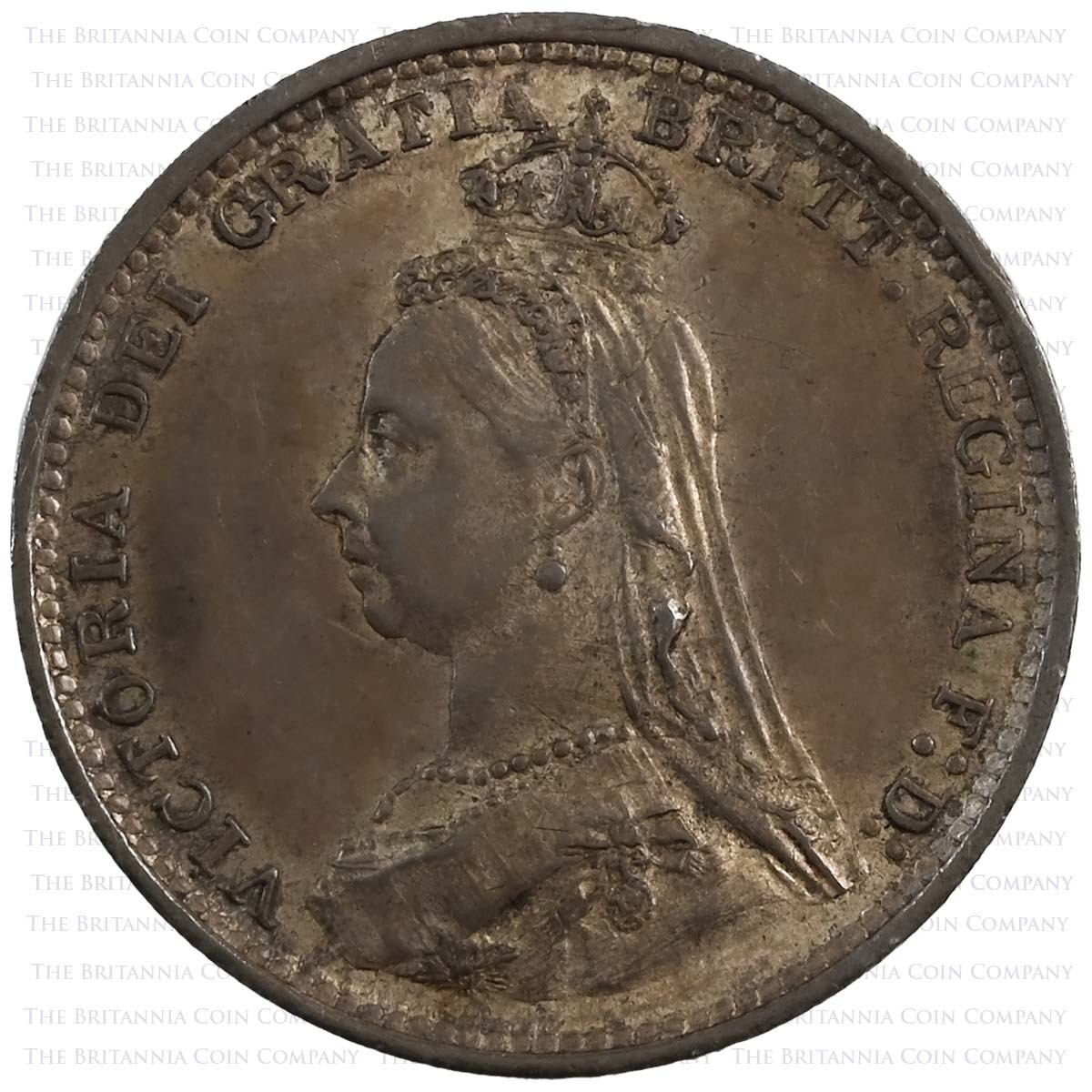 1887 Victoria 11 Coin Specimen Set Golden Jubilee Threepence Obverse