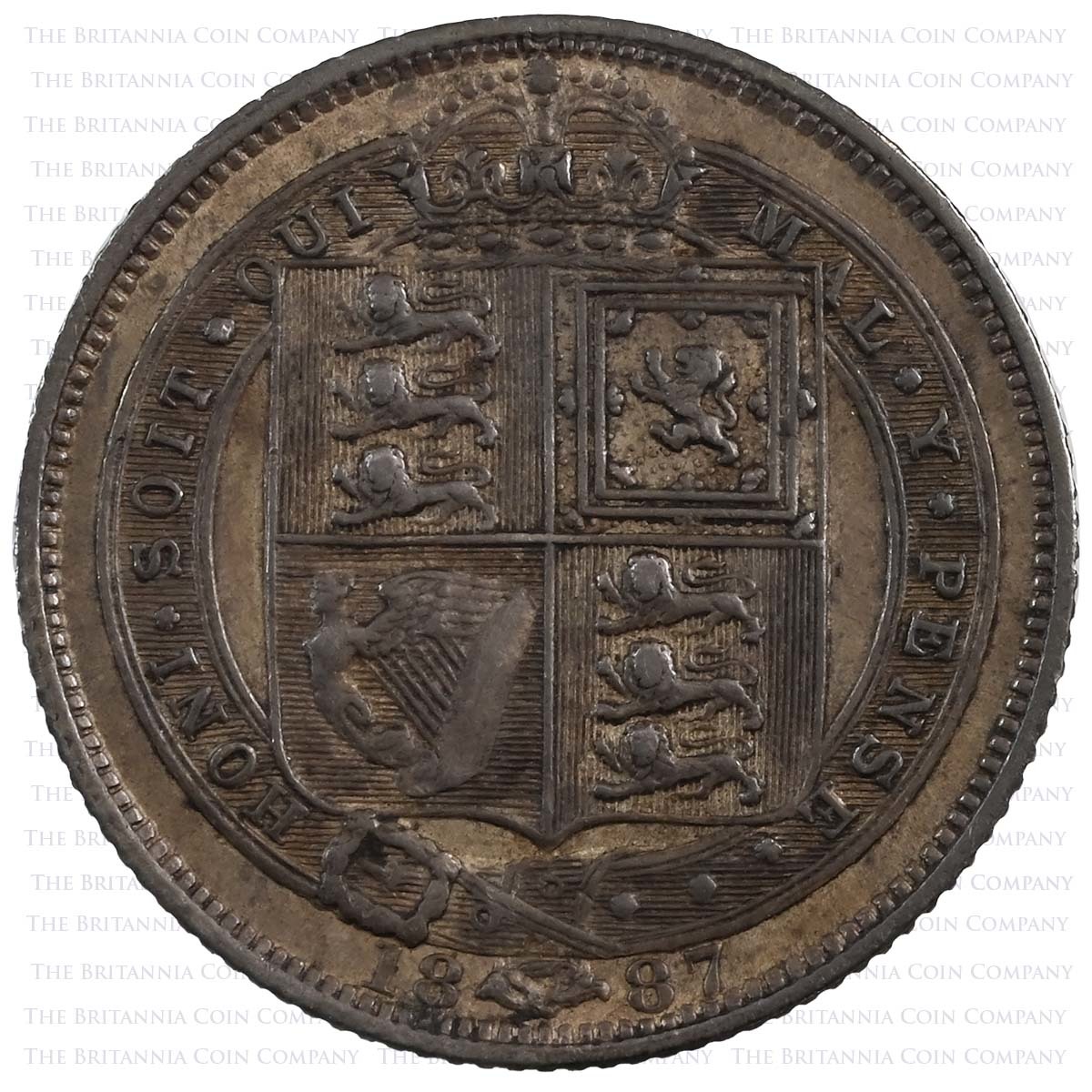 1887 Victoria 11 Coin Specimen Set Golden Jubilee Sixpence Reverse