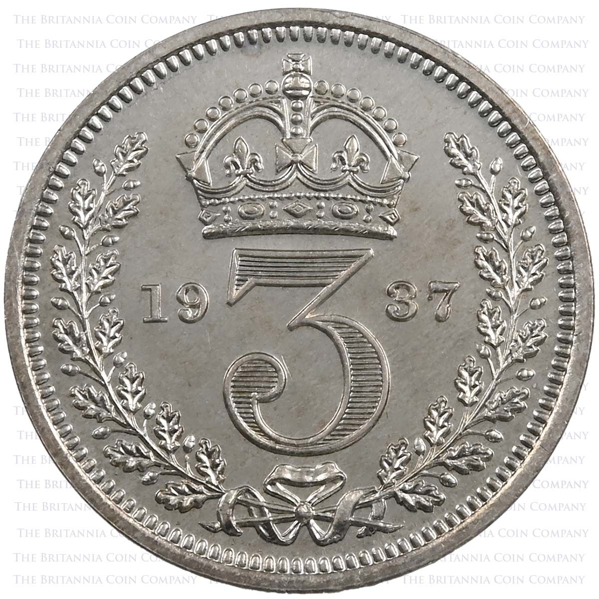 1937 George VI Coronation Proof Set Maundy Threepence Reverse