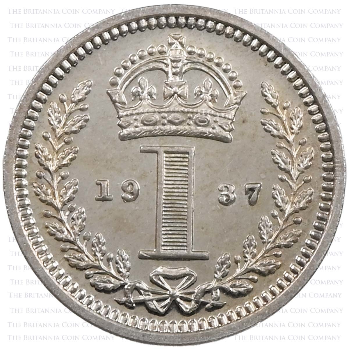 1937 George VI Coronation Proof Set Maundy Penny Reverse