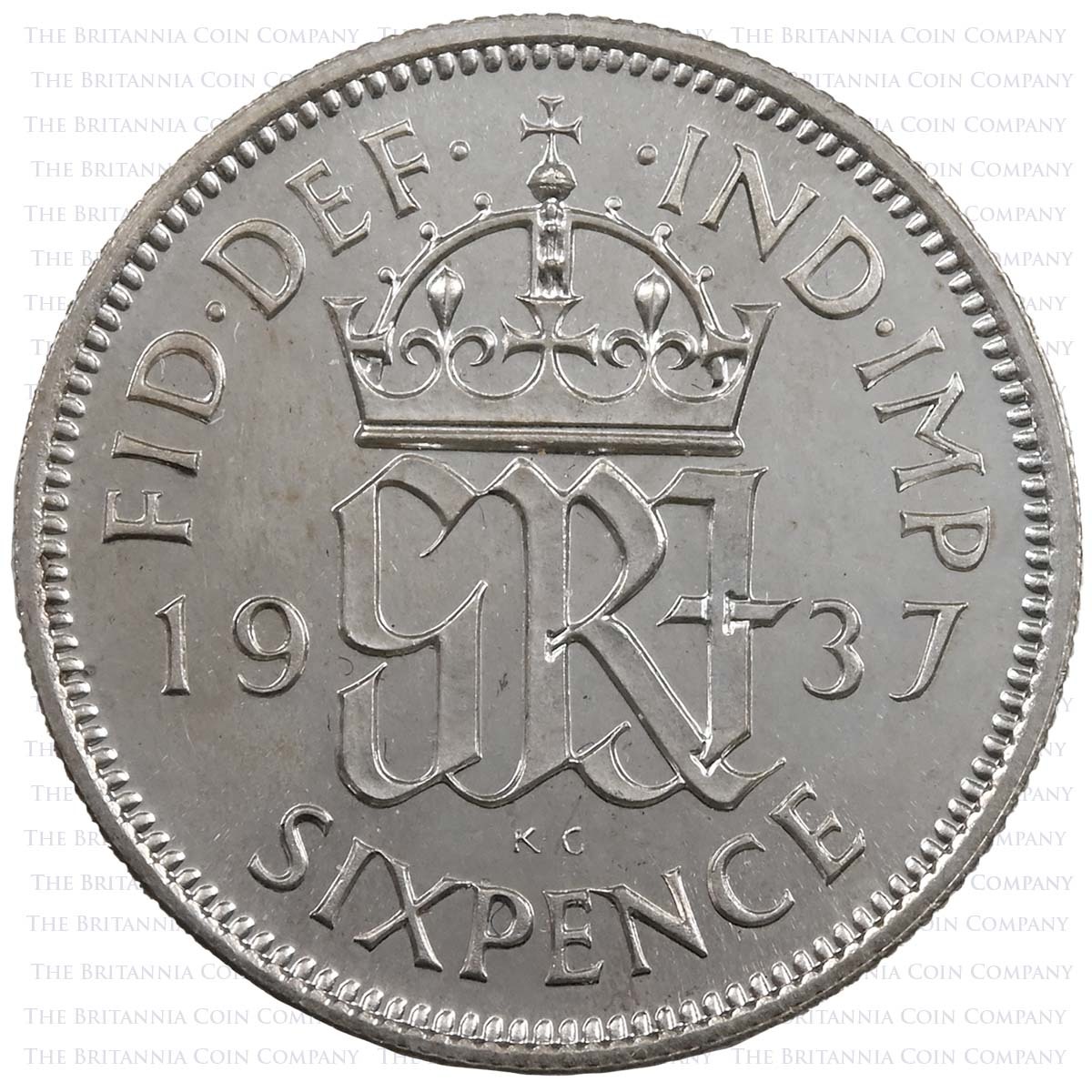 1937 George VI Coronation Proof Set Sixpence Reverse