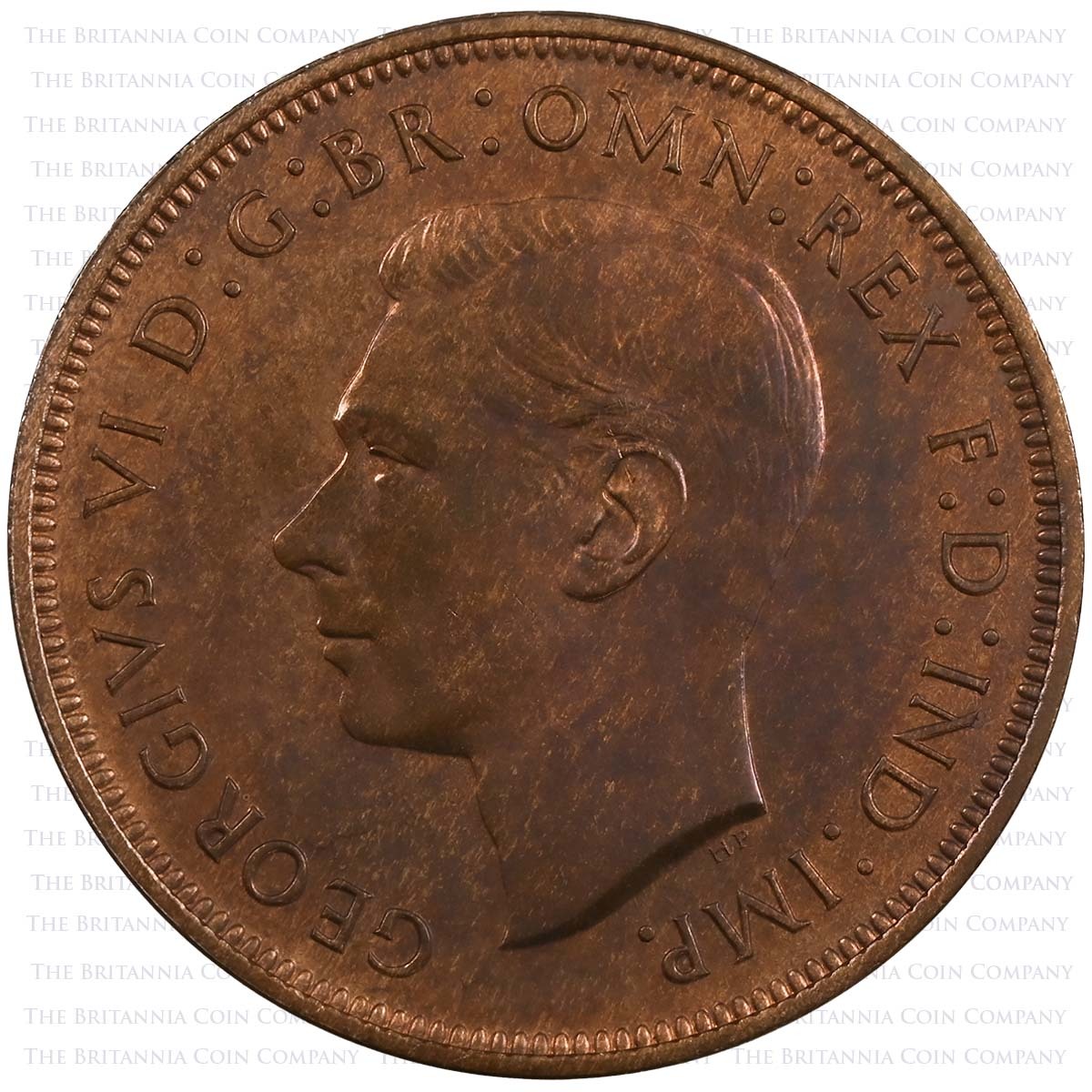 1937 George VI Coronation Proof Set Bronze Penny Obverse