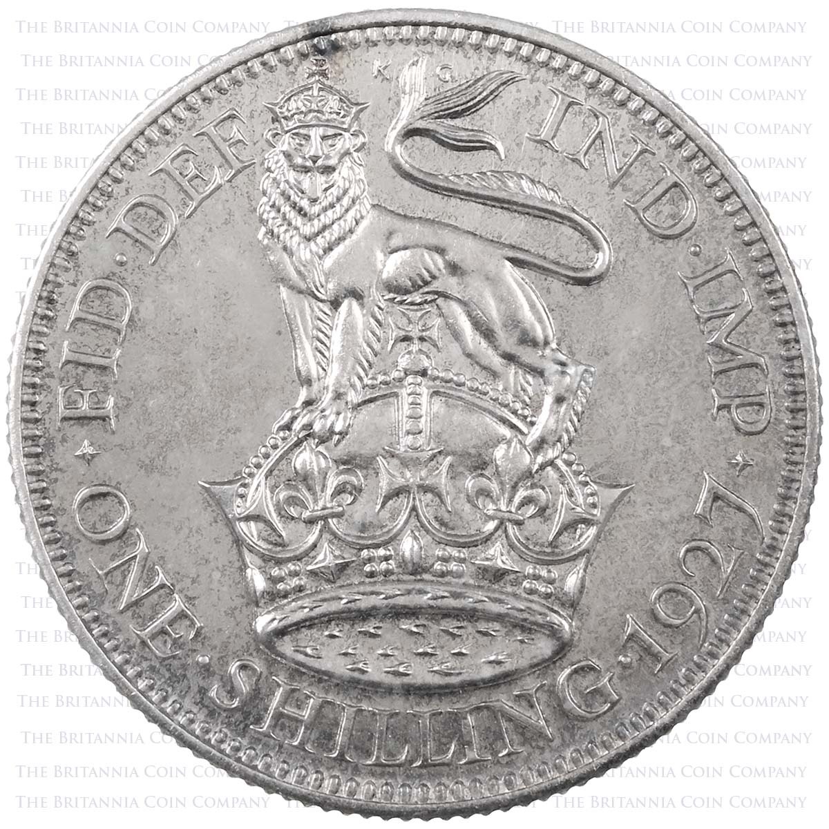 1927 George V Silver Specimen Proof Set Shilling Reverse