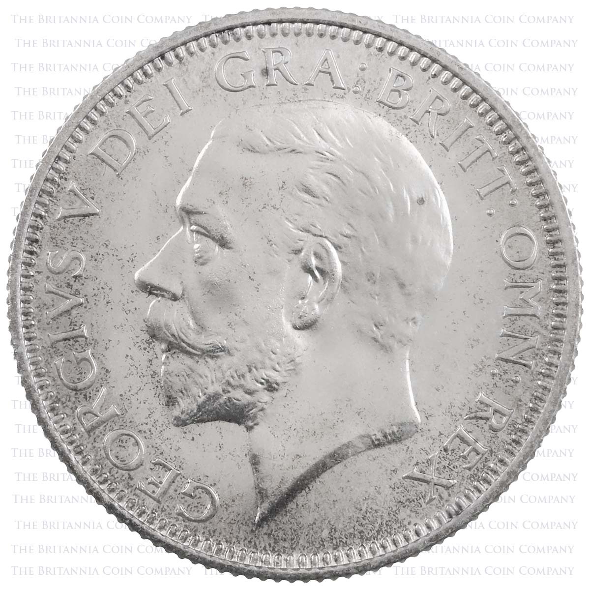 1927 George V Silver Specimen Proof Set Shilling Obverse