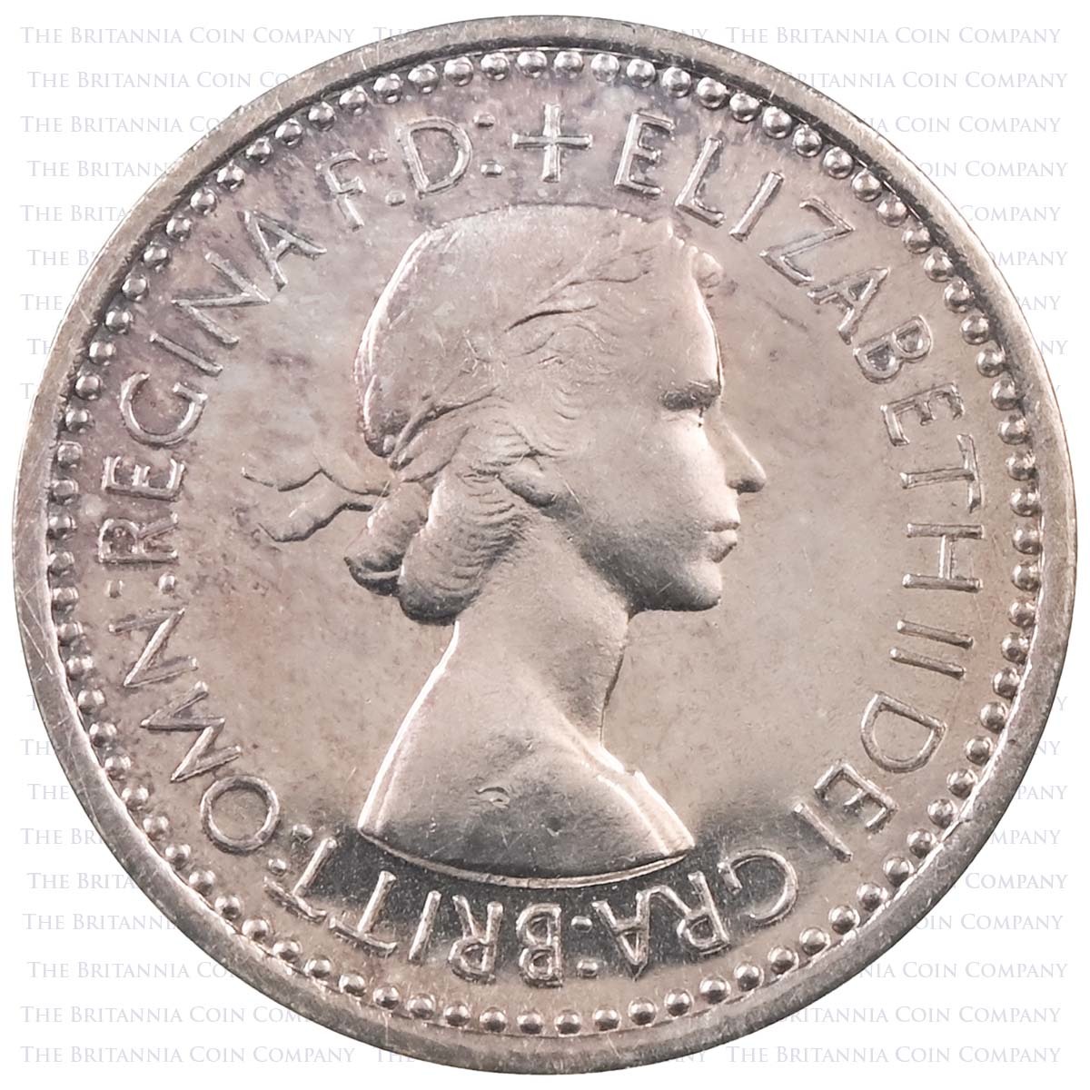1953 Elizabeth II Maundy Money Silver 4 Coin Set In Original Box Threepence Obverse