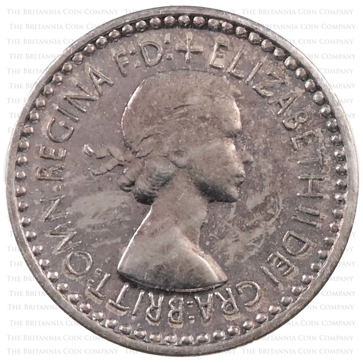 1953 Elizabeth II Maundy Money Silver 4 Coin Set In Original Box Penny Obverse