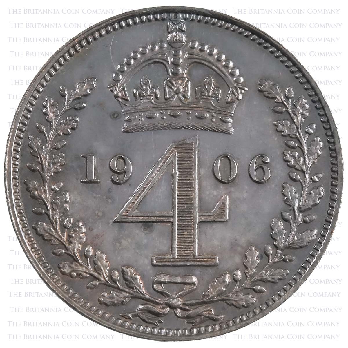 1906 Edward VII Maundy Set 4d Reverse