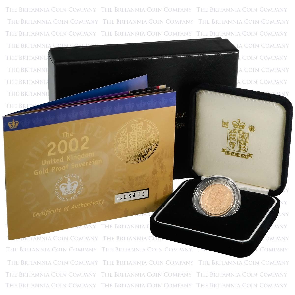 2002 Gold Proof Sovereign Golden Jubilee Boxed