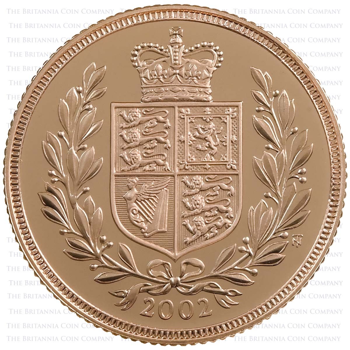 2002 Gold Proof Full Sovereign Elizabeth II Golden Jubilee Coin Reverse