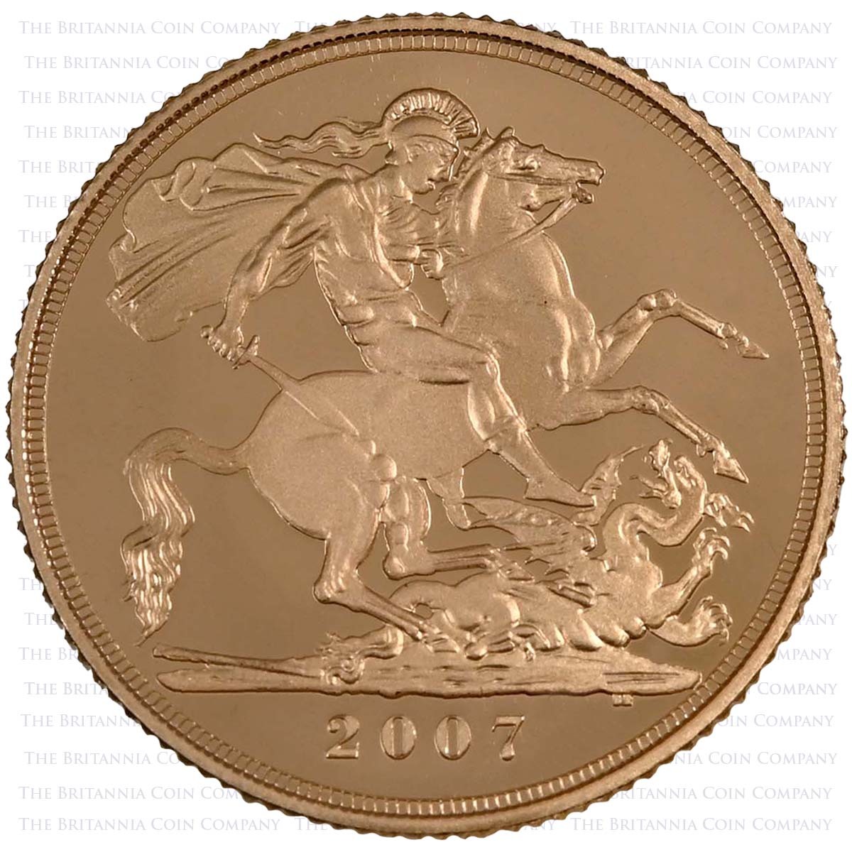 2007 Gold Proof Full Sovereign Elizabeth II Coin Reverse
